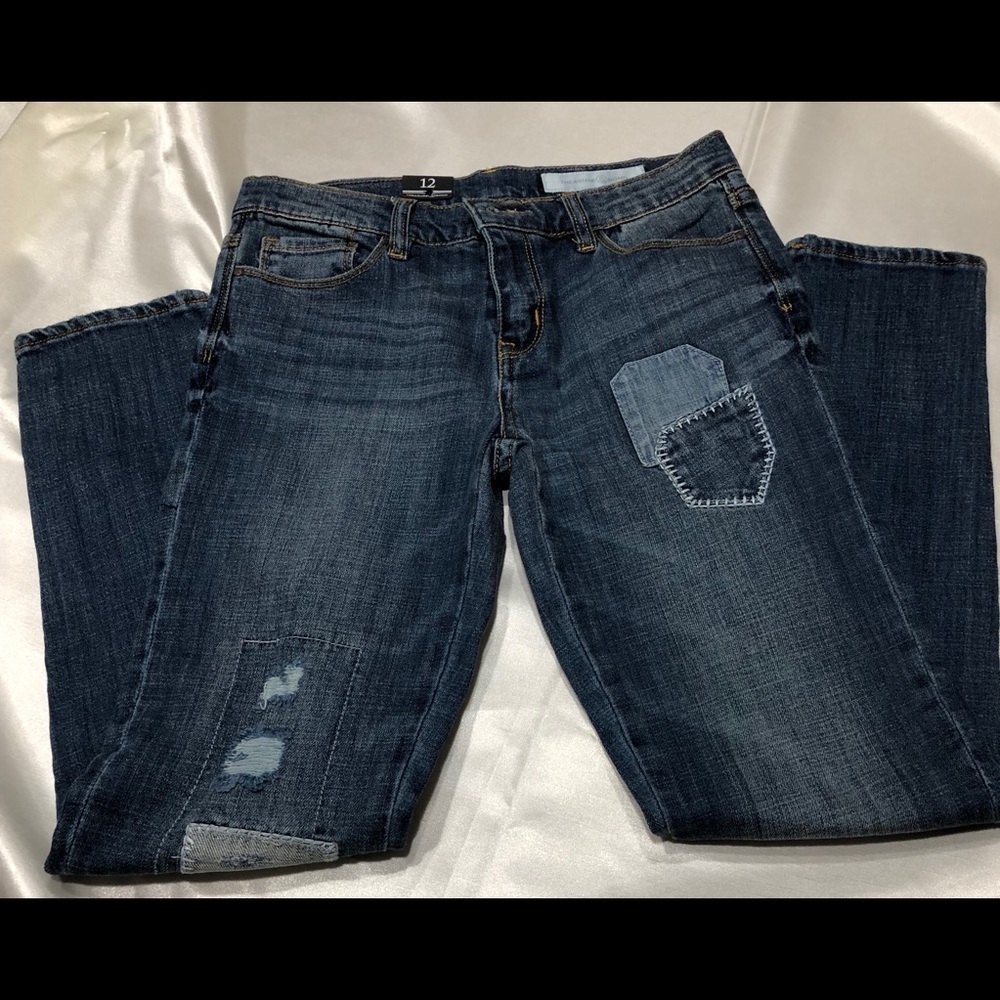 NWT-Treasure&Bond Boyfriend Fit Patched Jeans 12